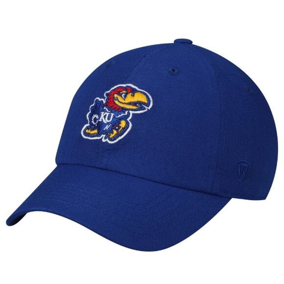 'Top of the World KU Jayhawks Royal Blue Adjustable Baseball Cap - Picture 2 of 4